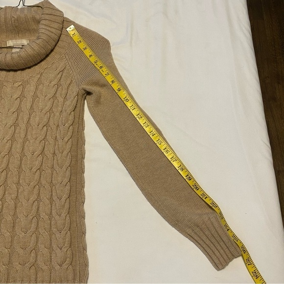 Banana Republic Sweater Wool Cashmere Cable Knit Camel Cowl Neck Soft Size XS - Picture 7 of 7